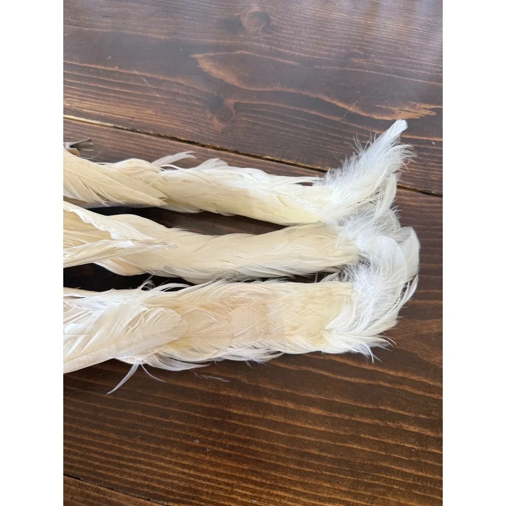 VTG White Dove Christmas Tree Ornaments Set of 3‎ Feather Tail Clip On 12 Inch